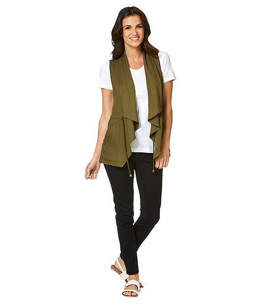 Waterfall Vest - Khaki