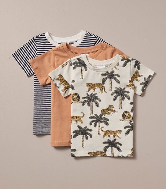 S23 246603_02 B SS PRINT TEE 3PK TIGER JUNGLE CRM