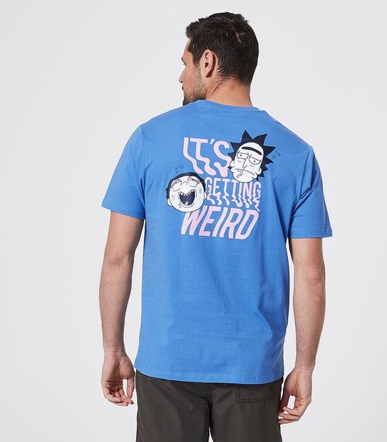 Rick & Morty Licensed Print T-Shirt - Blue