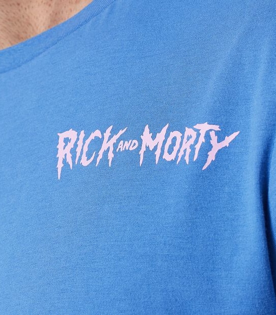 Rick & Morty Licensed Print T-Shirt - Blue