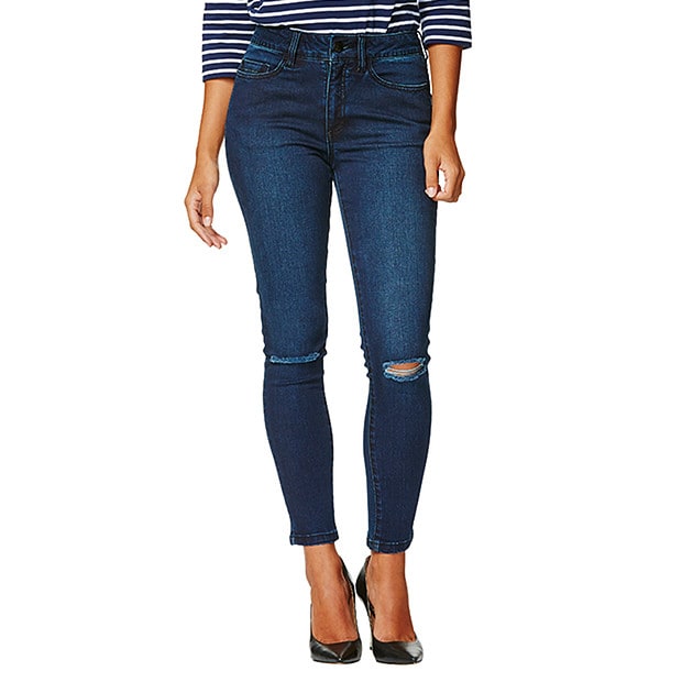 Dannii Minogue Petites 7/8 Ripped Jeans - Indigo | Target Australia