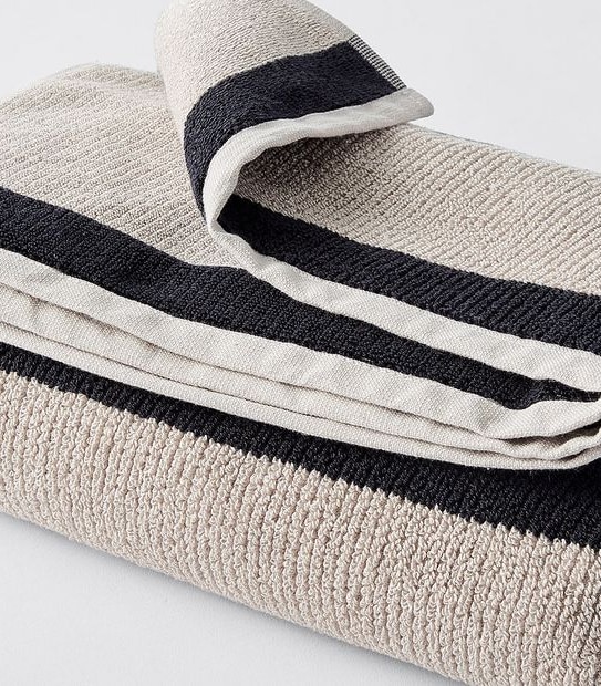 Supima Colour Block Towel Collection - Green/Beige