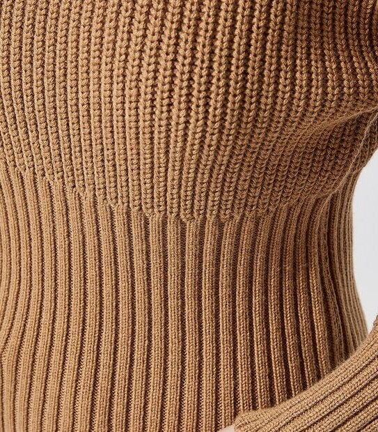 Dannii Minogue Petites Relaxed Fisherman Ribbed Jumper - Brown
