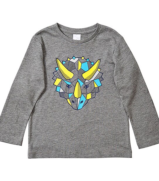 Long Sleeve Geometric Dinosaur Print T-Shirt