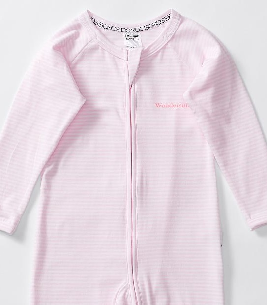 Bonds Zip Wondersuit - Stripe Pink