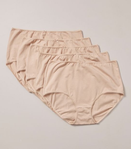 5 Pack Cotton/Elastane Full Briefs