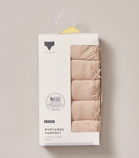5 Pack Cotton/Elastane Full Briefs