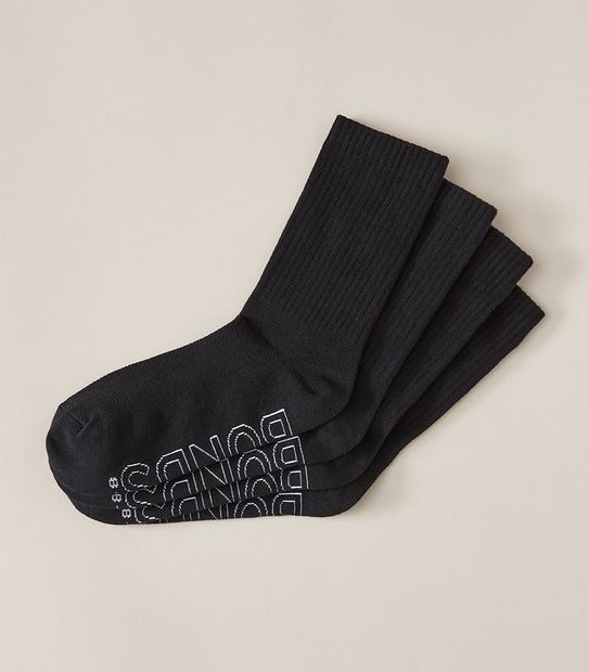 Bonds 4 Pack Lightweight Crew Socks - Black