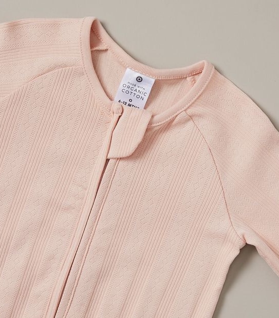 Baby Organic Cotton Textured Pointelle Coverall