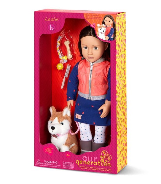 Our Generation Deluxe 45cm/18in Doll & Pet - Leslie