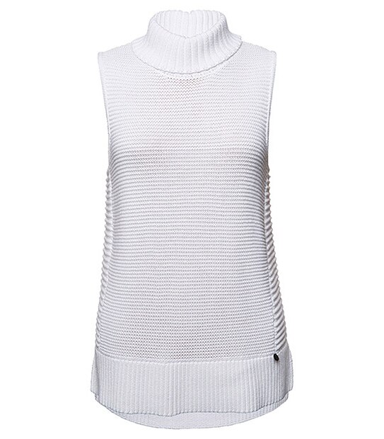 Dannii Minogue Petites High Neck Knit Top - White