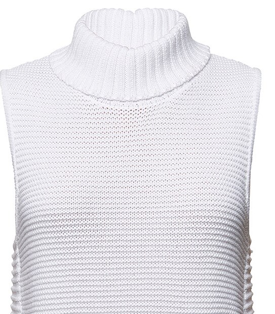 Dannii Minogue Petites High Neck Knit Top - White