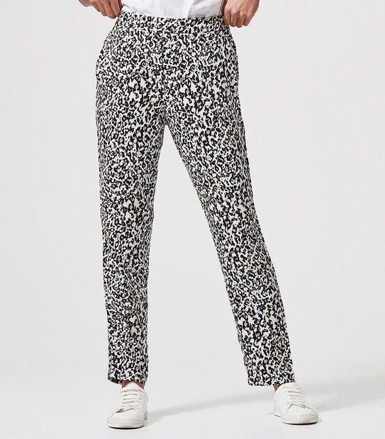 Pull On Tapered Pants - Leopard Print