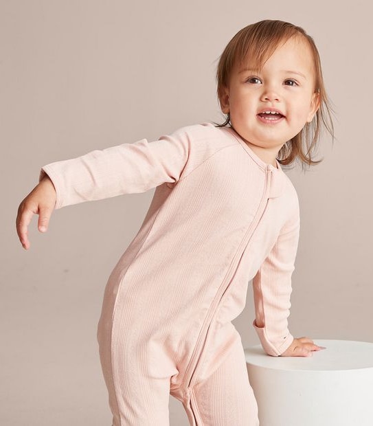 Baby Organic Cotton Textured Pointelle Coverall