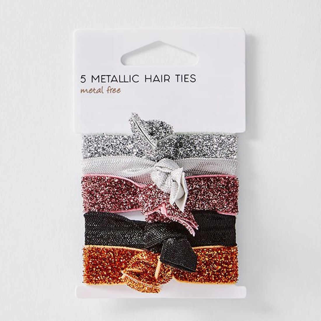 5 Pack Assorted Metallic Hair Ties Target Australia