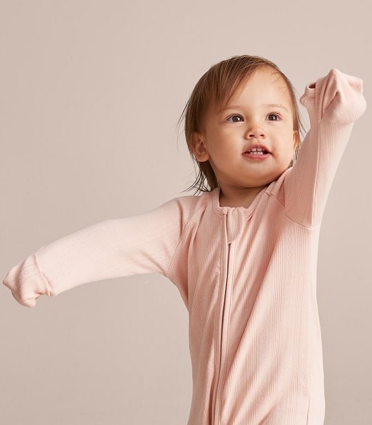 Baby Organic Cotton Textured Pointelle Coverall
