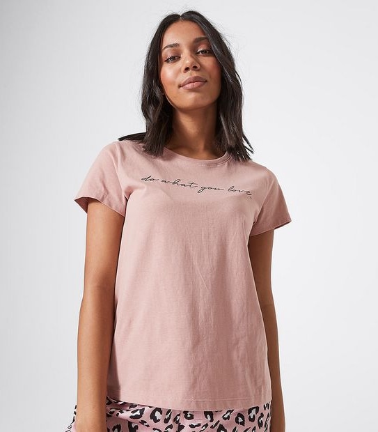Lily Loves Printed Sleep T-Shirt - Pink Love