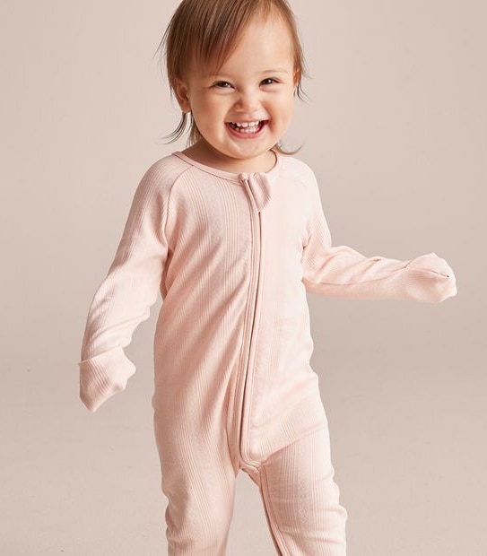 Baby Organic Cotton Textured Pointelle Coverall