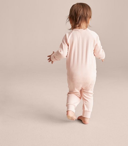 Baby Organic Cotton Textured Pointelle Coverall