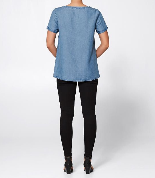 Tencel Woven T-Shirt - Chambray 2 of 4