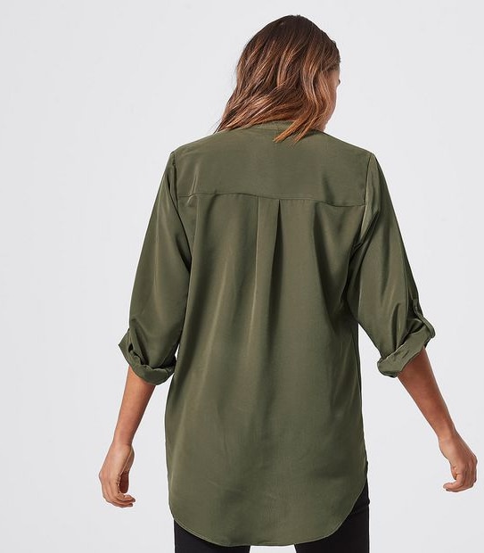 Grandad Pop Over Tunic Top - Grape Leaf Green