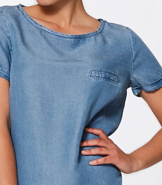 Tencel Woven T-Shirt - Chambray 4 of 4