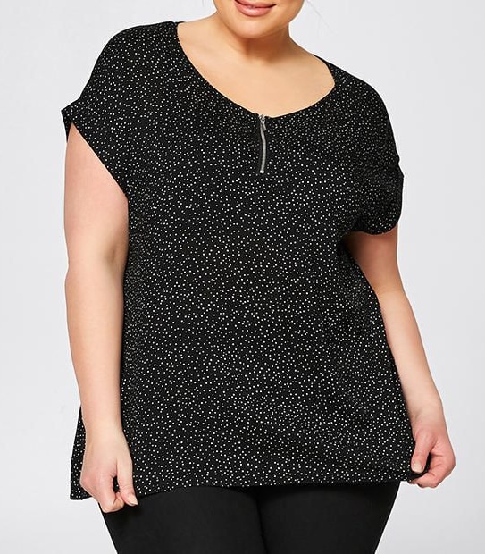 Belle Curve Zip Front Top