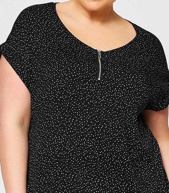 Belle Curve Zip Front Top