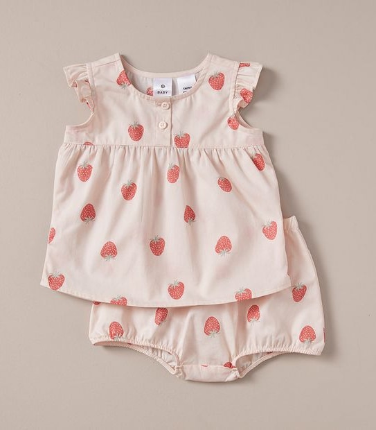 Baby Strawberry Cotton Pyjama Set