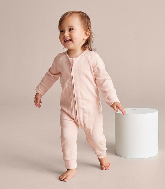 Baby Organic Cotton Textured Pointelle Coverall