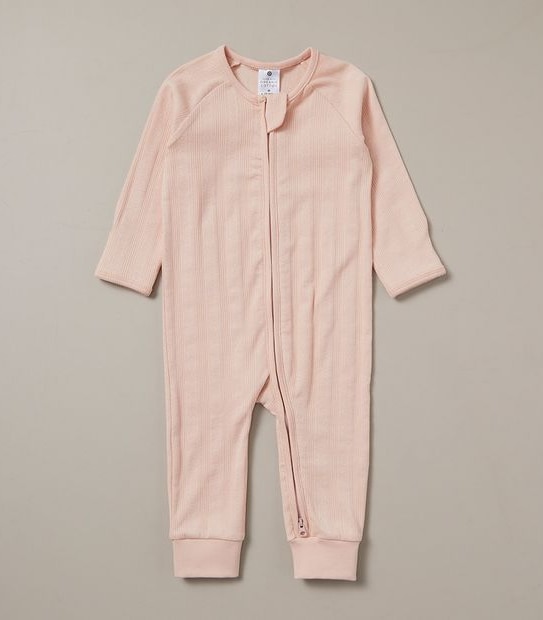 Baby Organic Cotton Textured Pointelle Coverall