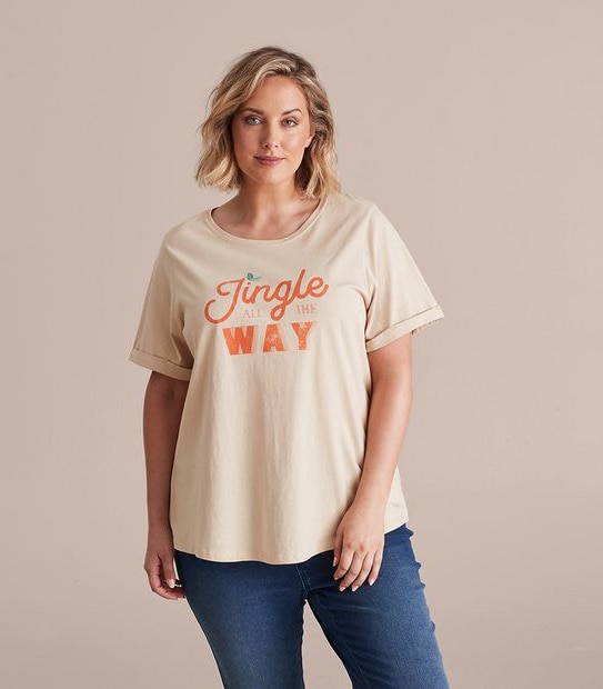 Curve Organic Cotton Print T-Shirt