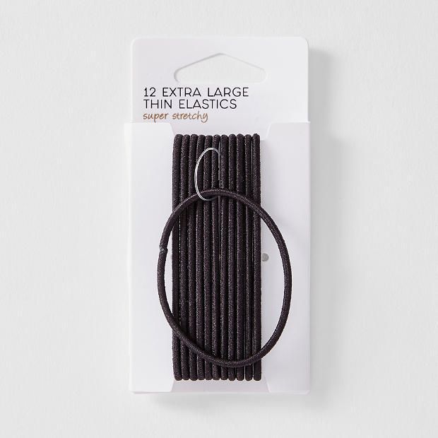 12 Pack Extra Large Thin Elastics Black Target Australia