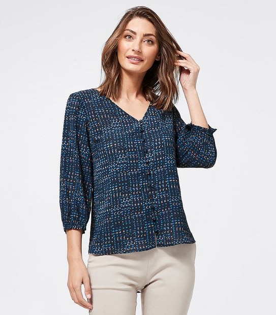 Preview Button Front Shell Top - Blue Textured Spot