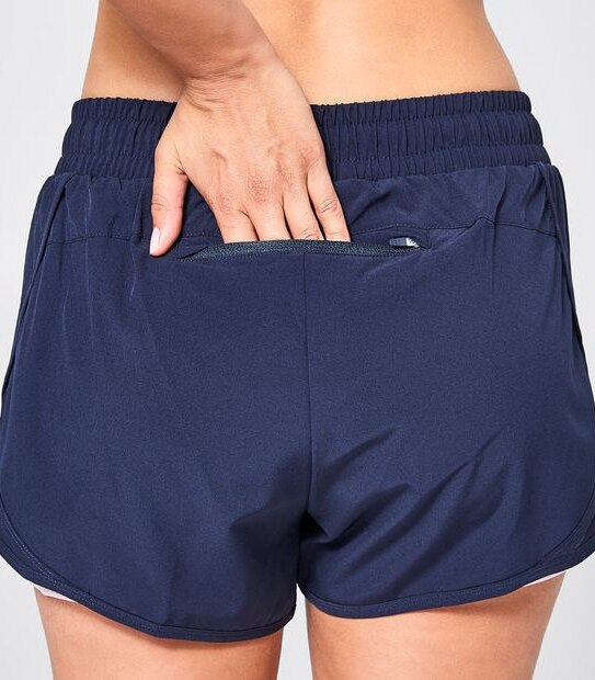 Active Double Layer Shorts - Navy Blue/Pink