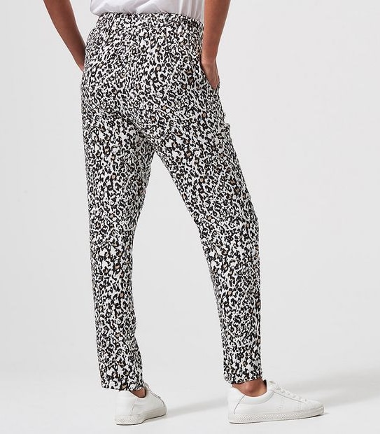 Pull On Tapered Pants - Leopard Print