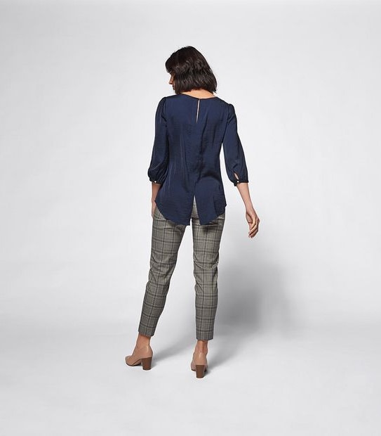 Preview Hammered Satin Shell Top - Midnight Blue