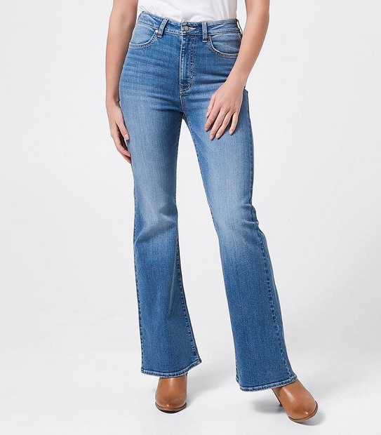 Lily Loves High Rise Flare Jeans - Mid Wash