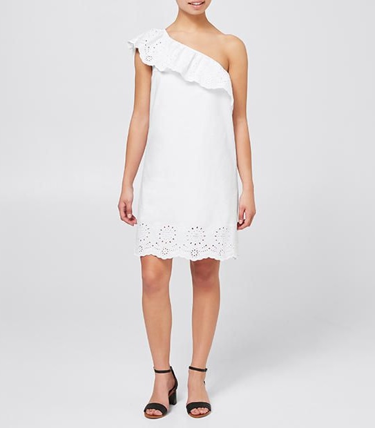 Dannii Minogue Petites One Shoulder Broiderie Dress