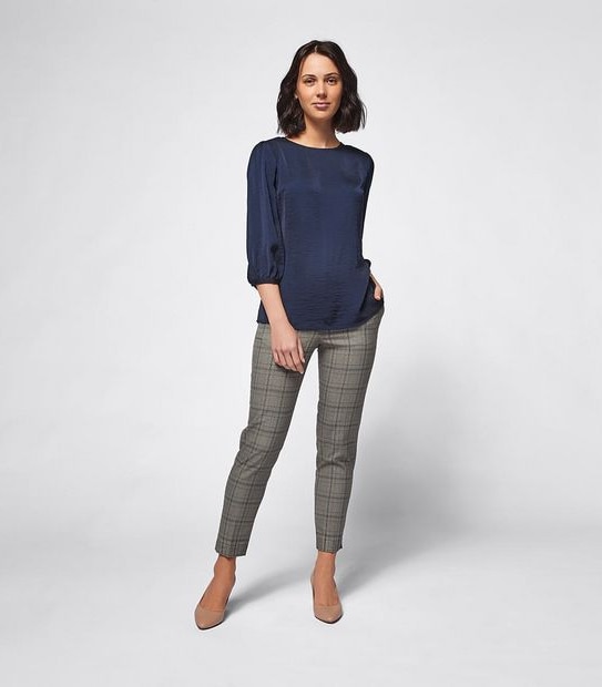 Preview Hammered Satin Shell Top - Midnight Blue