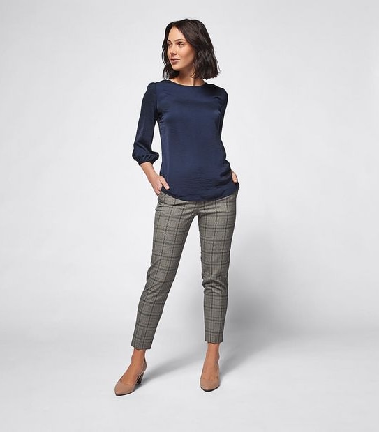 Preview Hammered Satin Shell Top - Midnight Blue