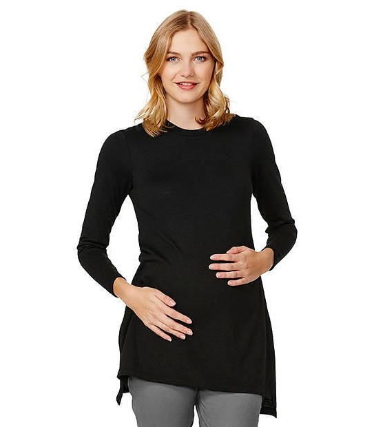 Maternity by Dannii Minogue Side Split Tunic Jumper - Black