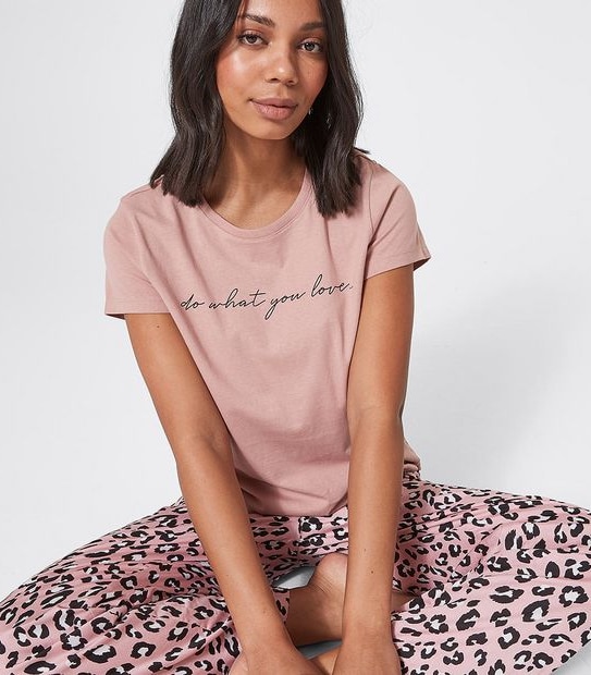 Lily Loves Printed Sleep T-Shirt - Pink Love