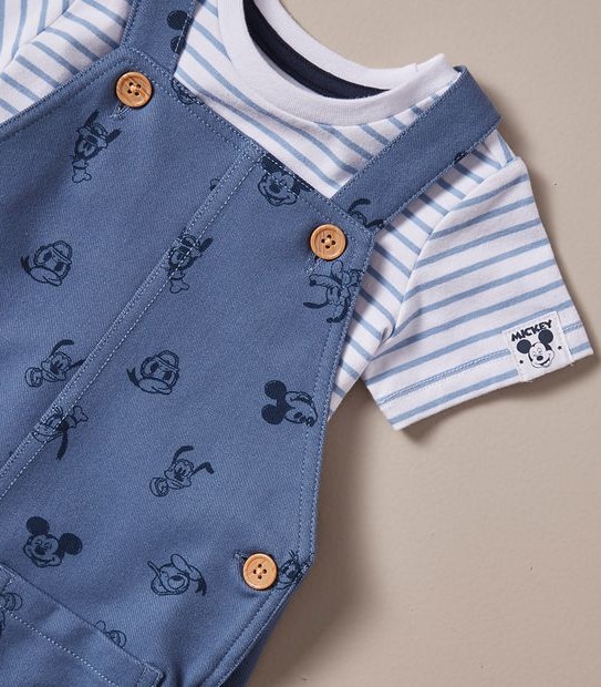 2 Piece Baby Disney Shortall and T-shirt Set
