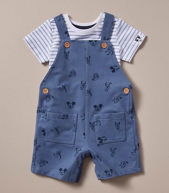 2 Piece Baby Disney Shortall and T-shirt Set