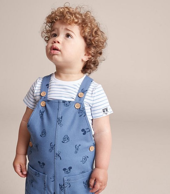 2 Piece Baby Disney Shortall and T-shirt Set