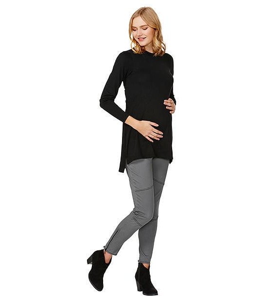 Maternity by Dannii Minogue Side Split Tunic Jumper - Black
