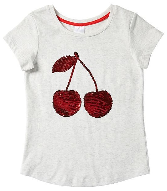Short Sleeve Sequin Cherry T-Shirt