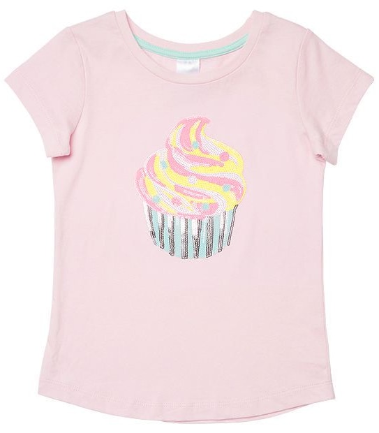 Short Sleeve Sequin Cupcake T-Shirt