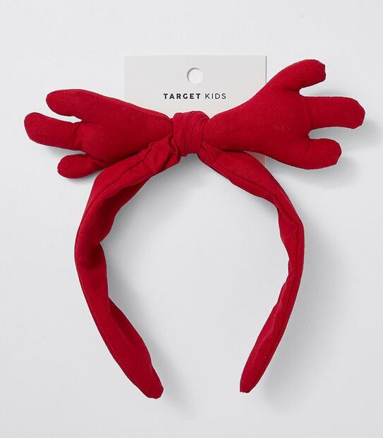 Linen Antlers Headband - Red